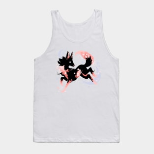 Cherry Blossom Wolf Drawing Tank Top